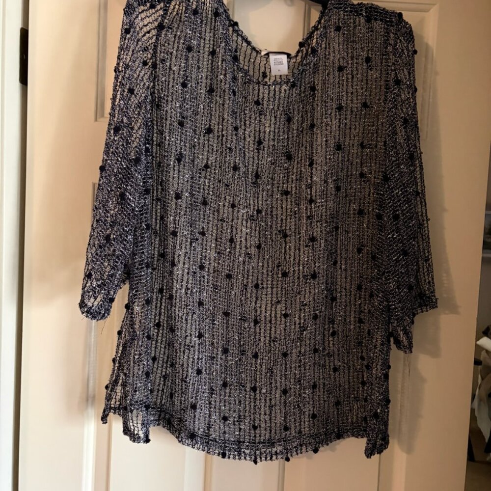 Vjay design black sparkle top XL